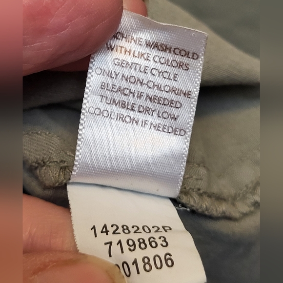 J. Jill Live In Chino Olive Green Roll Tab Sleeve Petite Shirt Dress - Size 12P - Picture 7 of 7